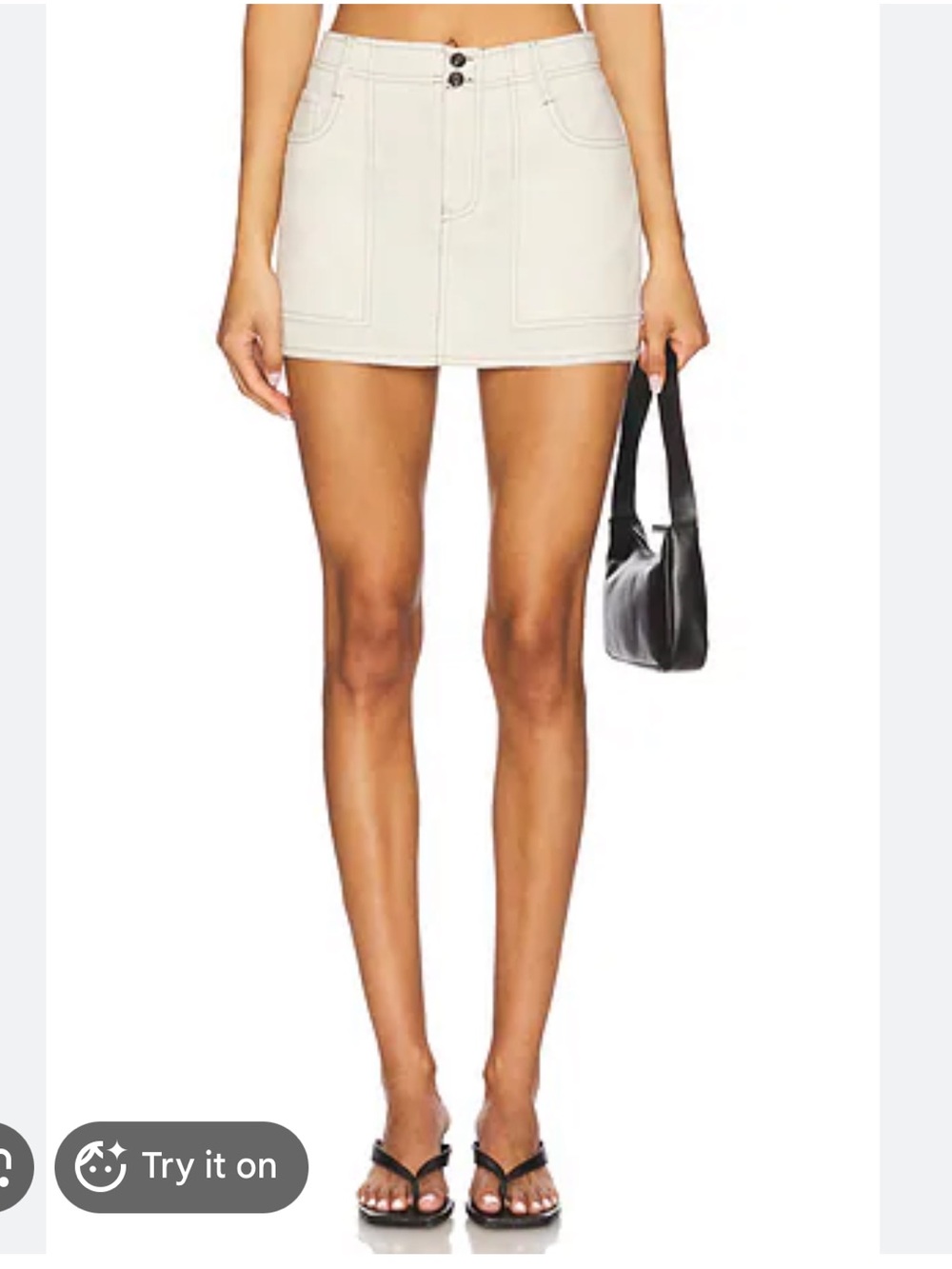 BLANKNYC NWT Linen Blend Contrast Stitch Utility Mini Skirt Size 25